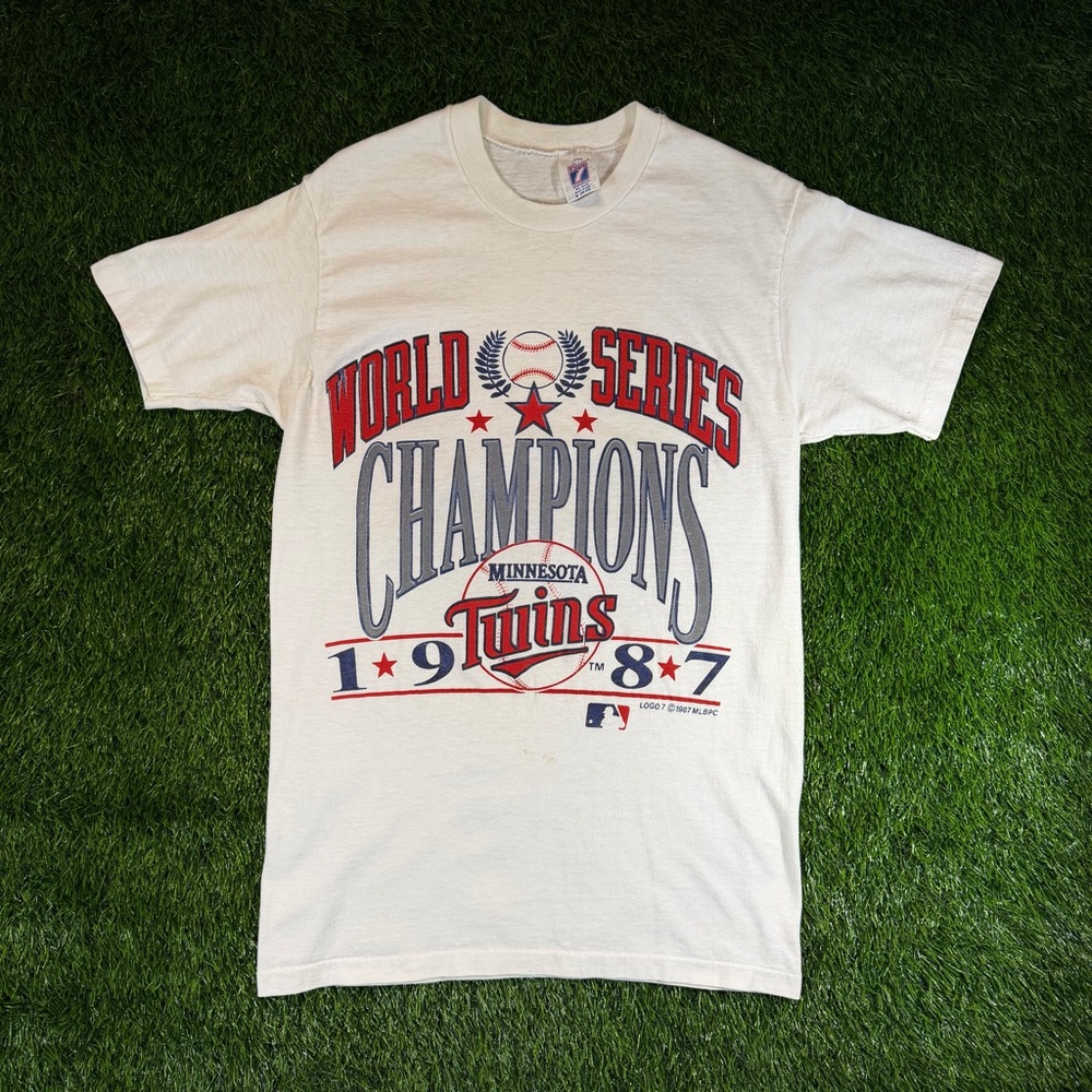 VTG 1987 Minnesota Twins Single Stitch MLB Baseball "World Series Champions" Tee